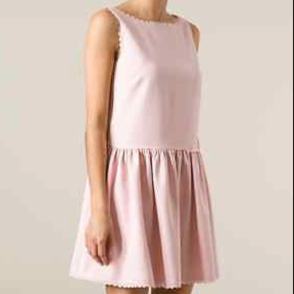 red valentino scalloped dress Red Scalloped Trim Dress by RED Valentino